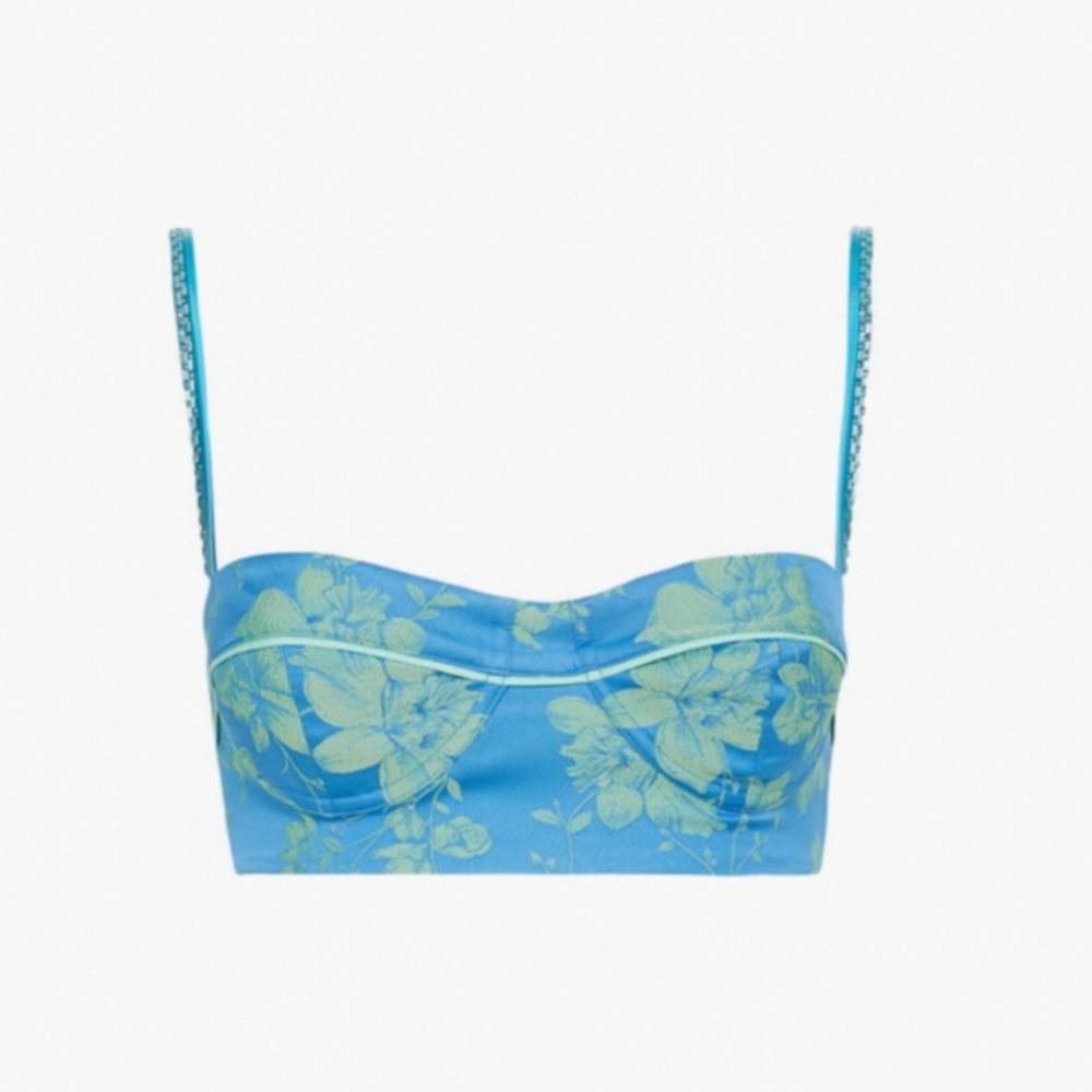 Alexis Abrielle Blue Floral Bustier
